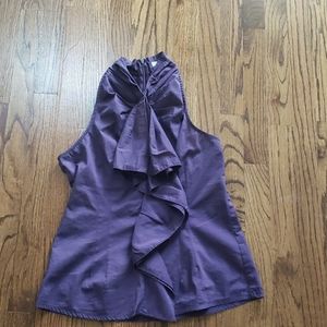 Purple tufted sleeveless blouse